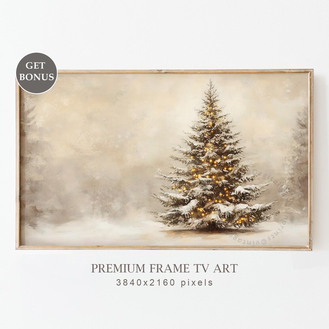 Vintage Christmas Tree Holiday Decor Art Print