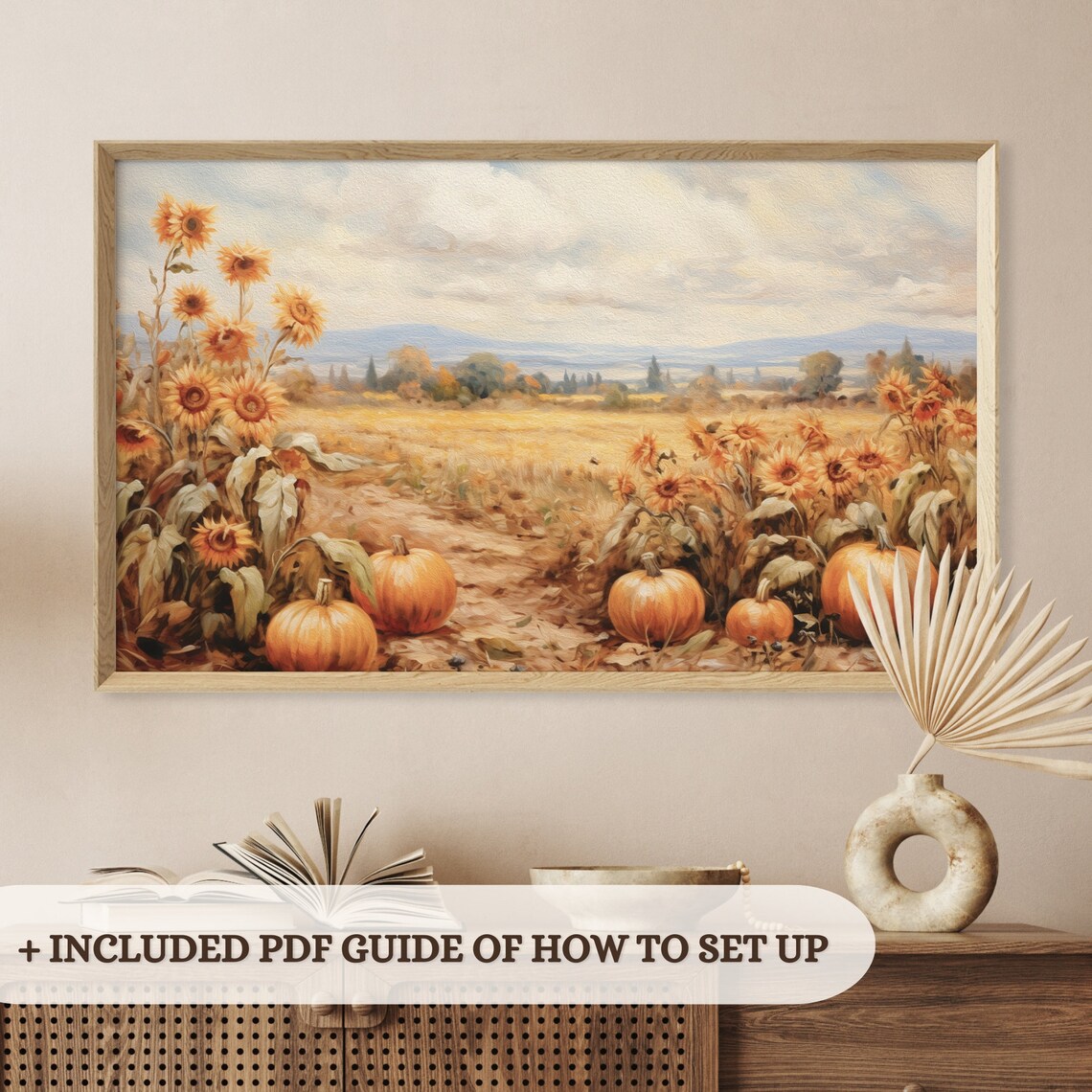 Thanksgiving Fall Pumpkins Vintage Painting Art Print - Image 3