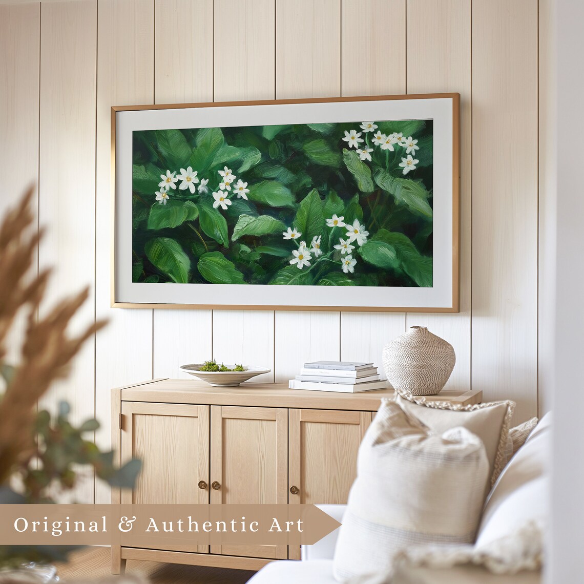 Summer Floral Abstract Art Print, Sage Green - Image 4