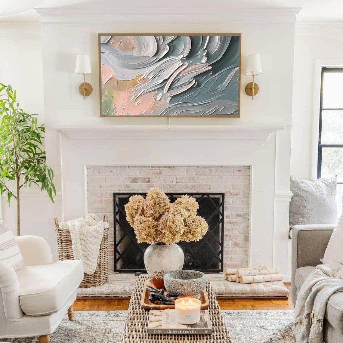 Spring Abstract Oil Painting Art Print - Image 3