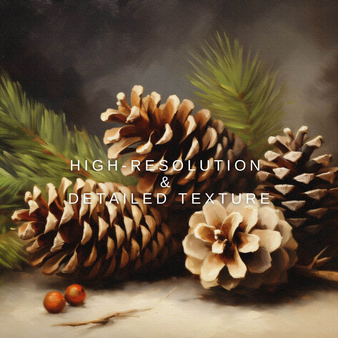 Rustic Christmas Tree Still Life Art Print - Image 2