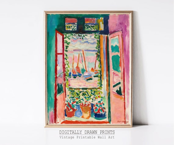 Henri Matisse Open Window Modern Painting Eclectic Abstract Art Print Wall Art Colorful Poster Print