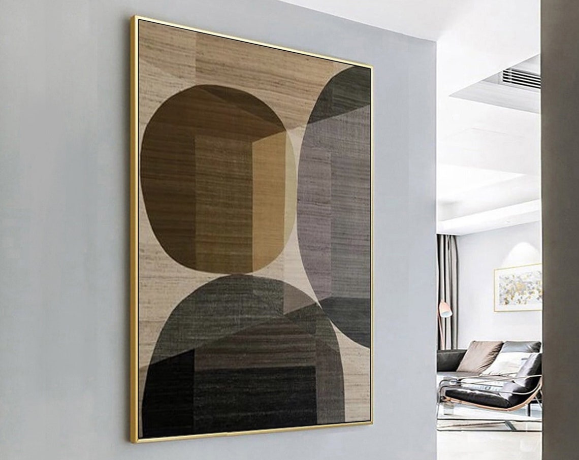 Neutral Beige Abstract Painting Wabi Sabi Wall Art Black Beige Abstract Textured Painting Beige Wall Art Modern Painting Neutral Painting - Image 5