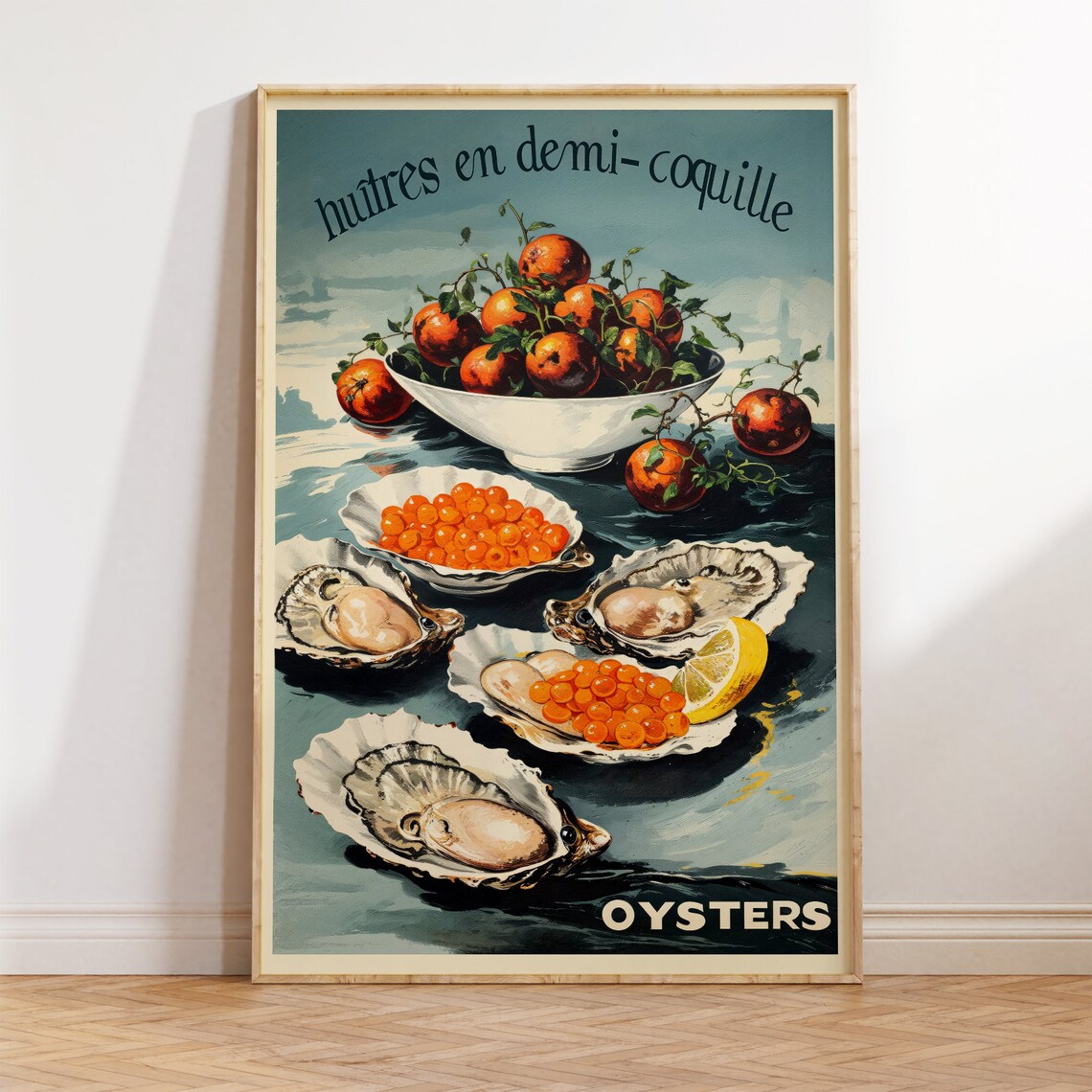 Oysters On The Half Shell Vintage Ad Style Art Print