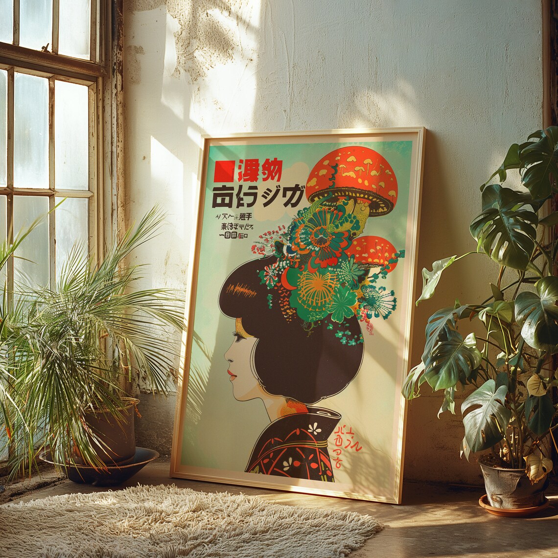 Vintage Style Japanese Psychedelic Mushroom Poster - Image 3