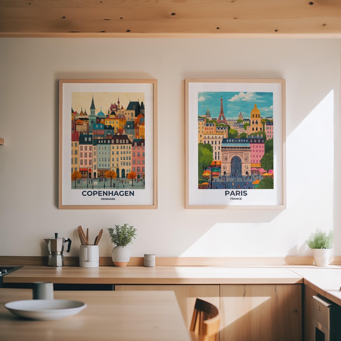 Copenhagen Pastel City Square Autumn Spires Houses Denmark Poster - Image 2