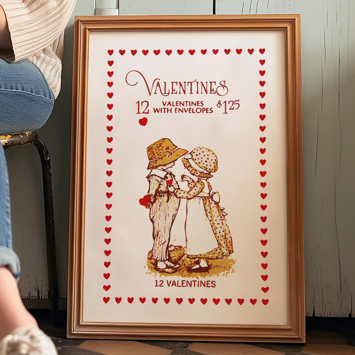 Retro Valentine Art Print, Cute Kitchen Decor