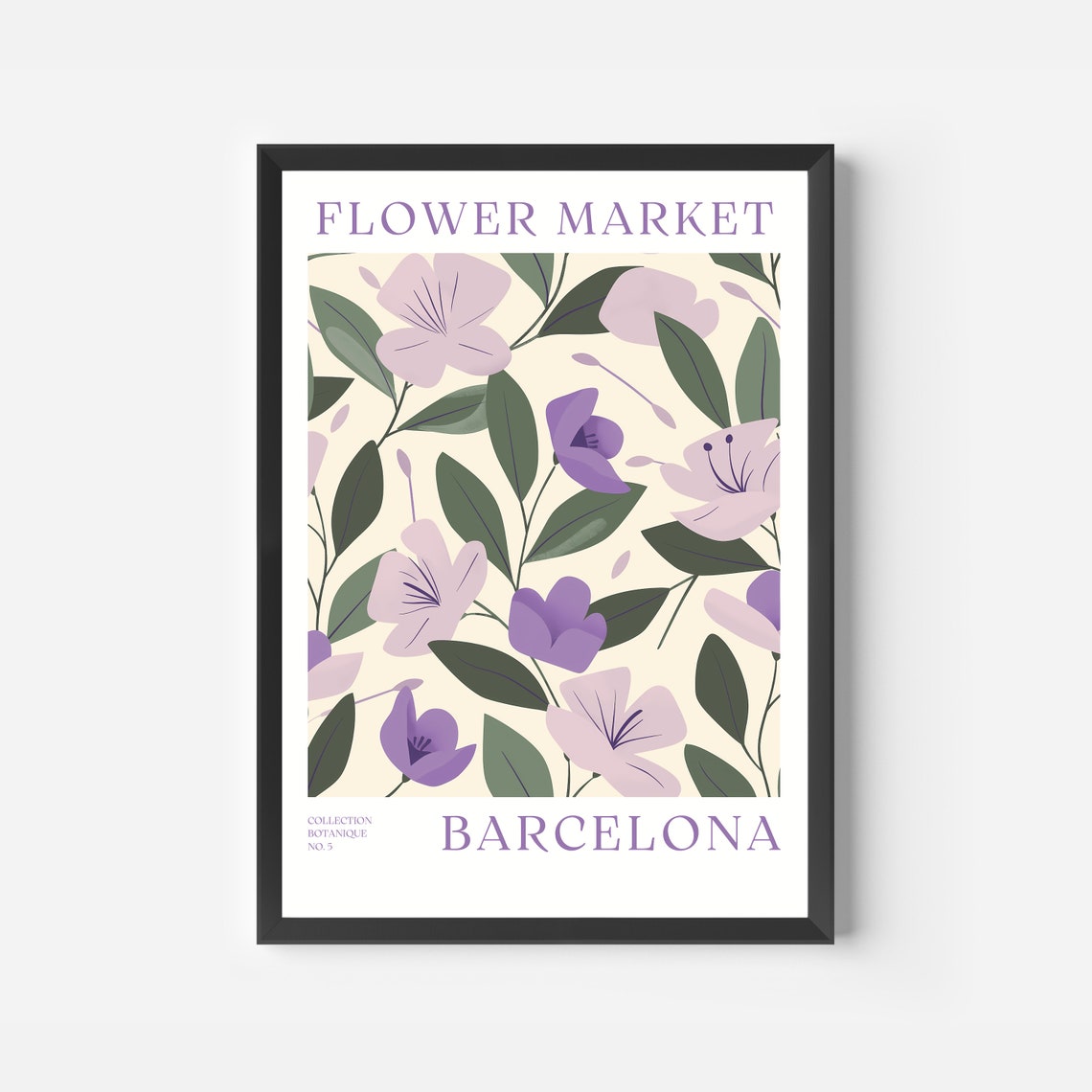 Barcelona Flower Market Purple Bloom Vintage Botanical Art Print - Image 2