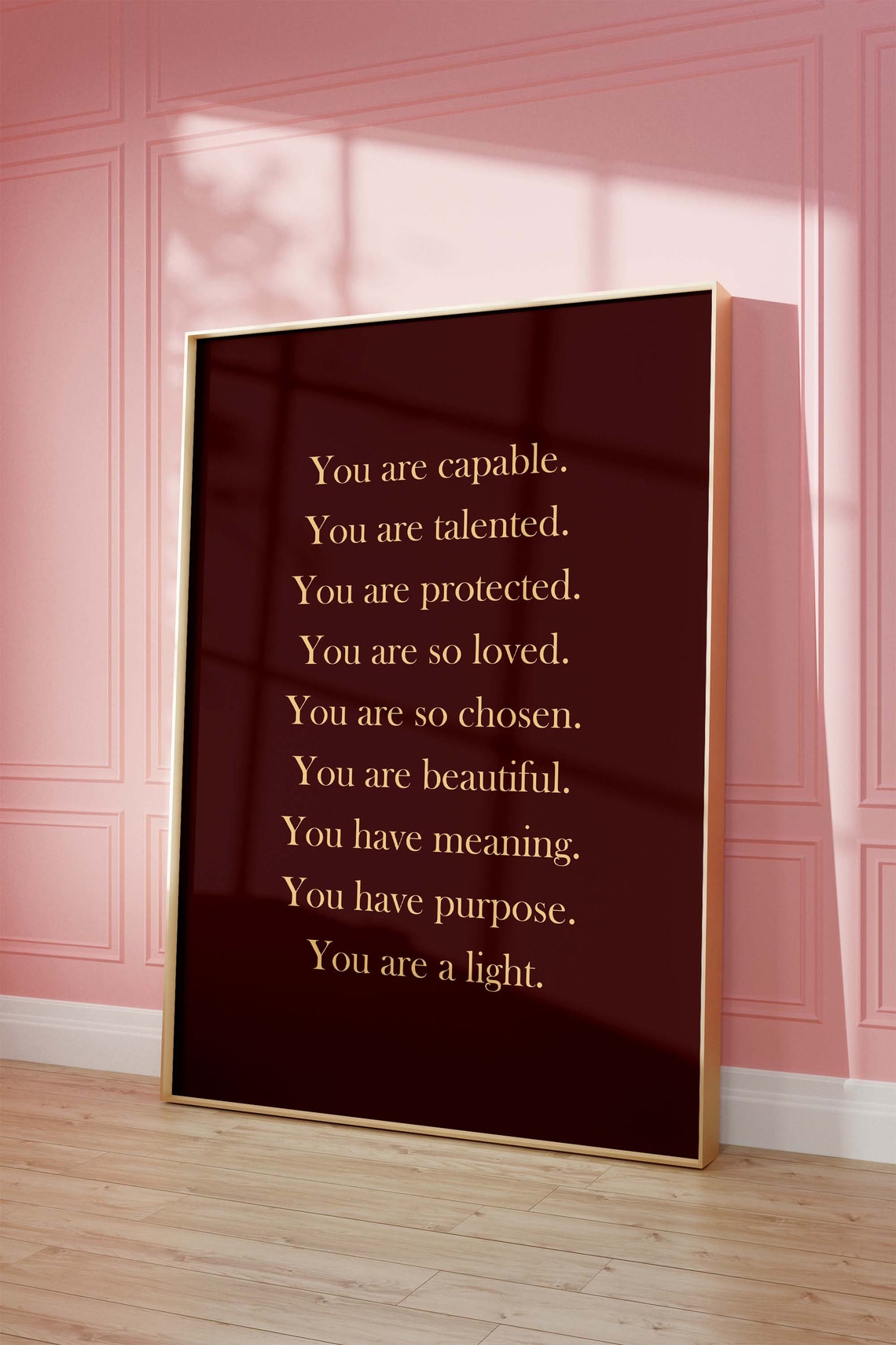You Are Capable You Are Loved Affirmation List Poster Self Worth Decor
