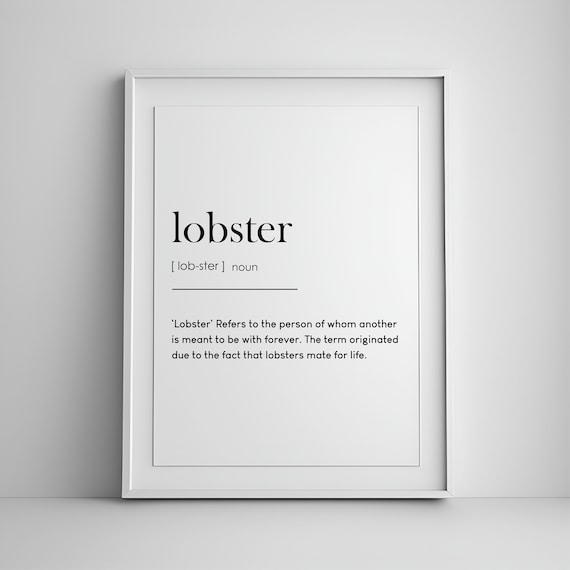 Sweet Lobster Definition Mate For Life Love Couples Gift Wall Art