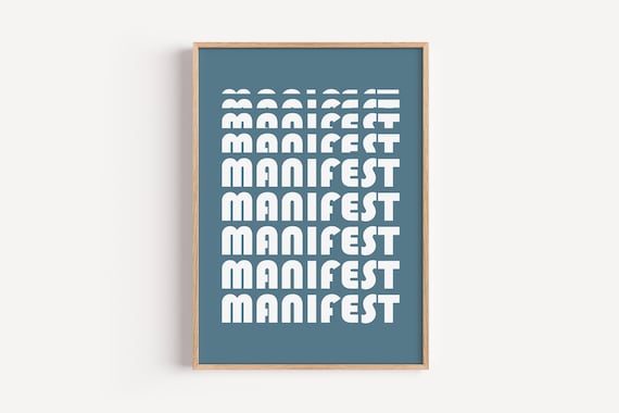 Manifestation Art Print Retro Affirmation Wall Manifest Poster Decor Bedroom