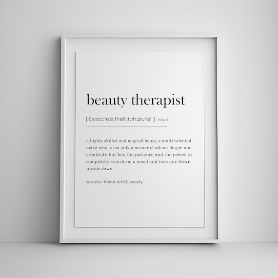 Beauty Therapist Definition Salon Gift Dictionary Keepsake Poster