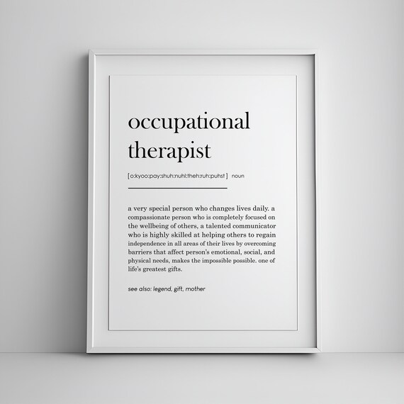 Occupational Therapist Definition Dictionary Style Thank You Poster