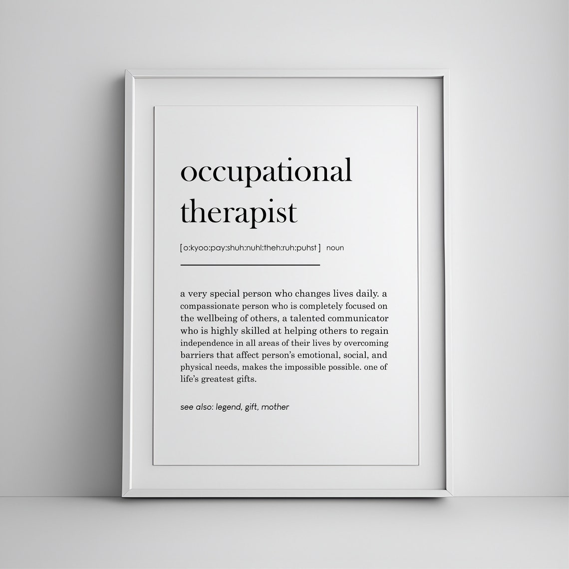 Occupational Therapist Definition Dictionary Style Thank You Poster