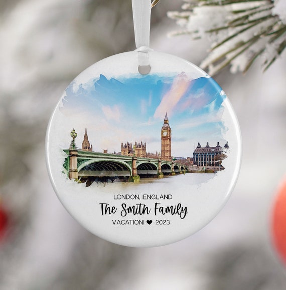London England Personalized Watercolor Travel Poster