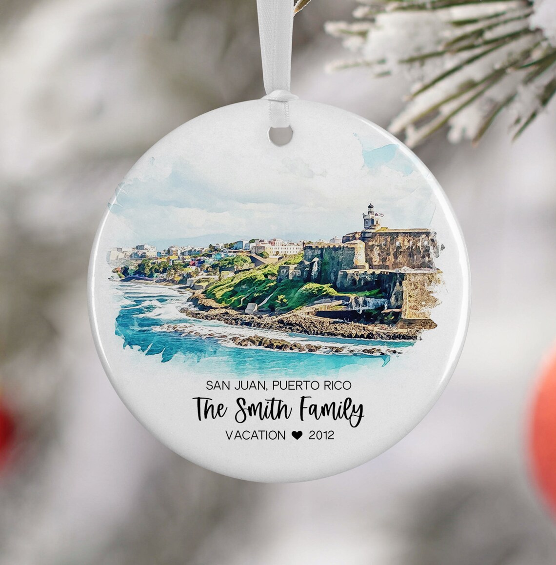 San Juan Puerto Rico Watercolor Ornament Art Print
