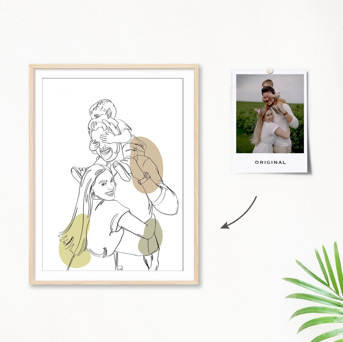 Custom Family Line Art Portrait Personalized Gift For Family Custom Line Drawing From Photo Gift For Him - Image 2