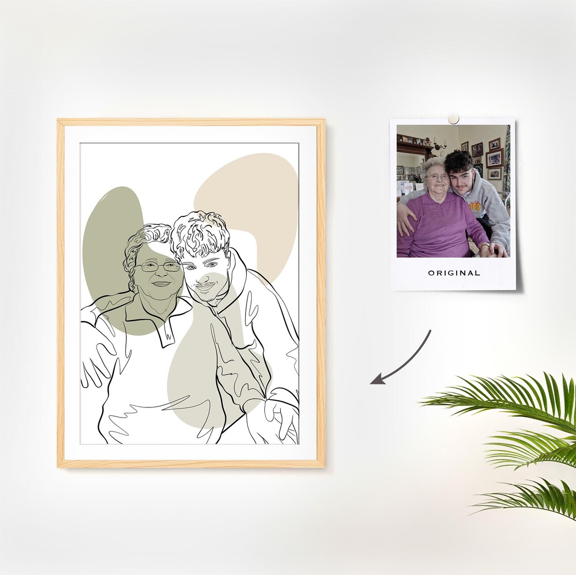 Mothers Day 2025 Line Drawing Portrait of Mom and Baby Poster - Image 2