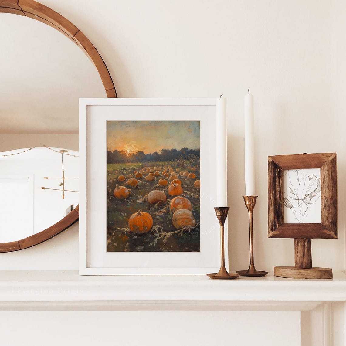 Pumpkin Patch at Sunset Vintage Oil Painting Fall Harvest Poster - Image 4