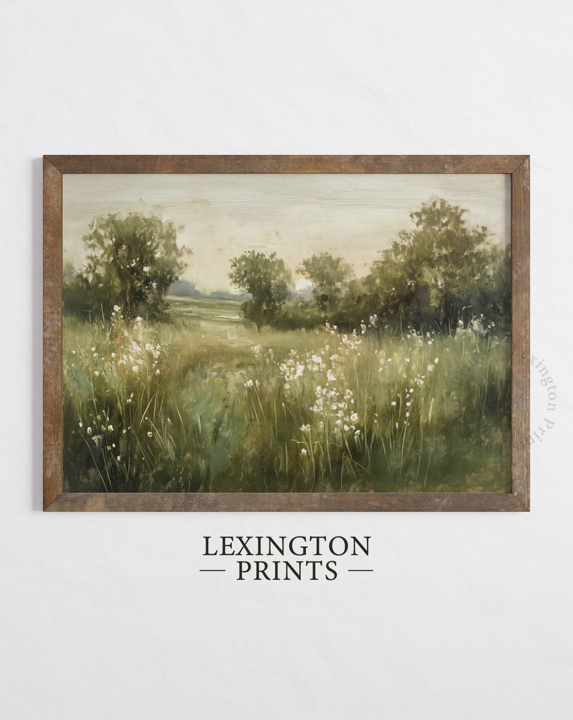 Summer Meadow Wildflowers Green Countryside Landscape Poster - Image 2