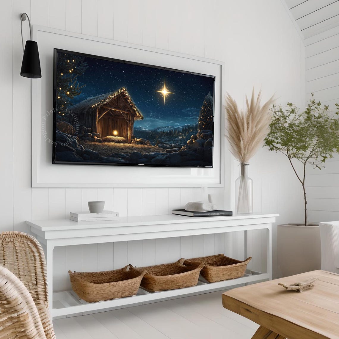 Nativity Star Manger Night Sky Christmas Starry Night Glow Poster - Image 7