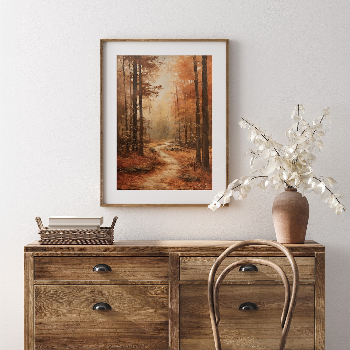 Autumn Forest Path Golden Leaves Vintage Fall Landscape Poster - Image 6