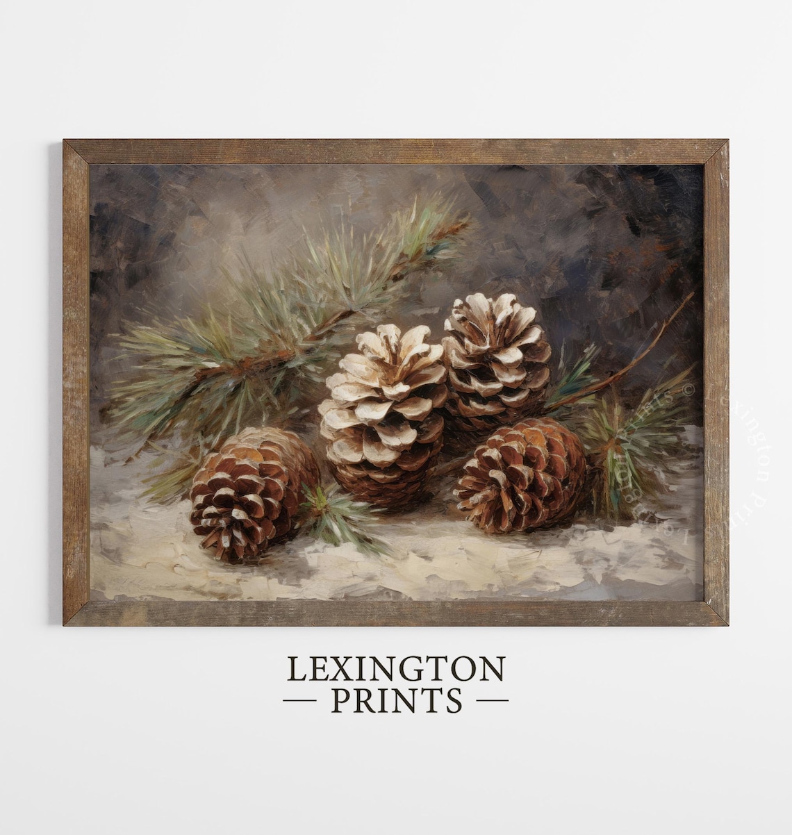 Vintage Christmas Pinecone Still Life Art Print - Image 6