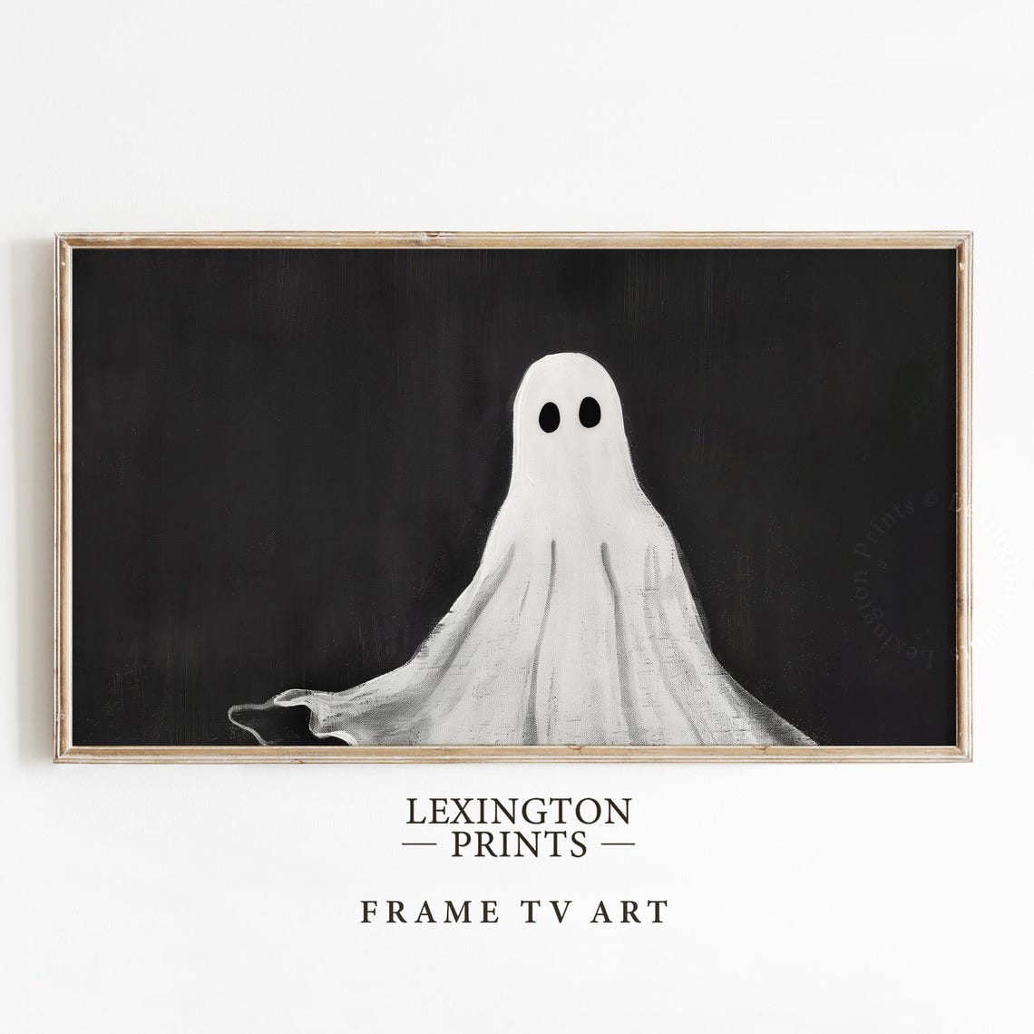 Spooky Ghost Halloween Frame TV Art Black White Cute Art Poster - Image 5