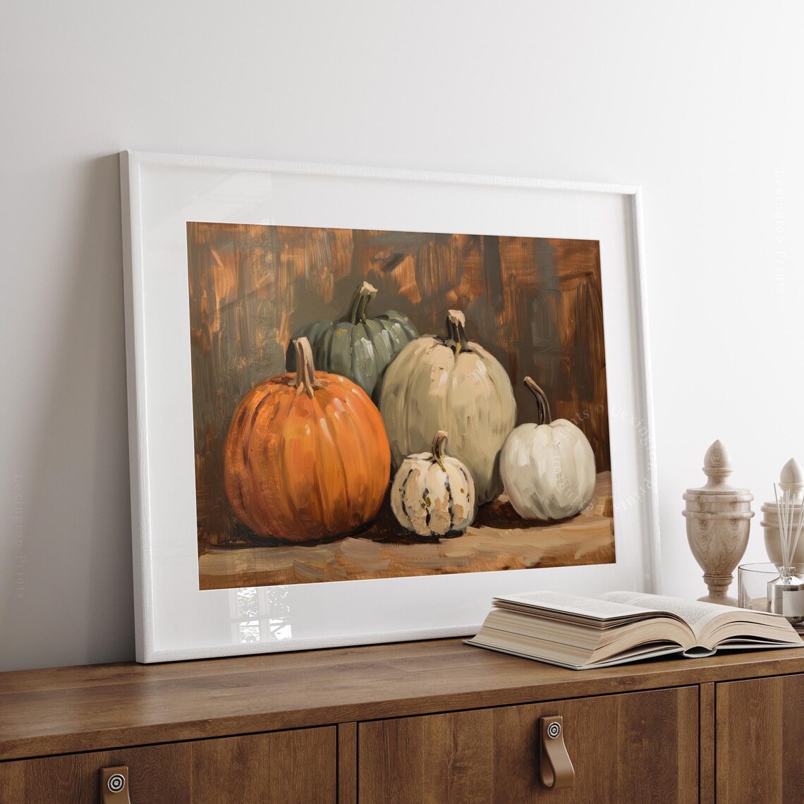Five Colorful Heirloom Gourds Still Life Oil Painting Fall Poster - Image 7