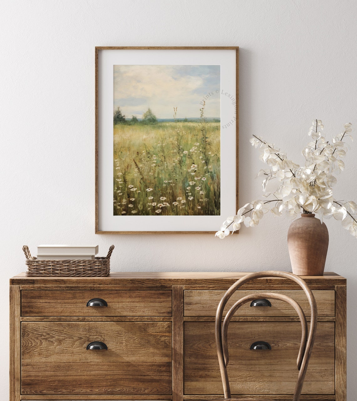Wildflower Daisy Meadow Impressionist Landscape Spring Art Poster - Image 7