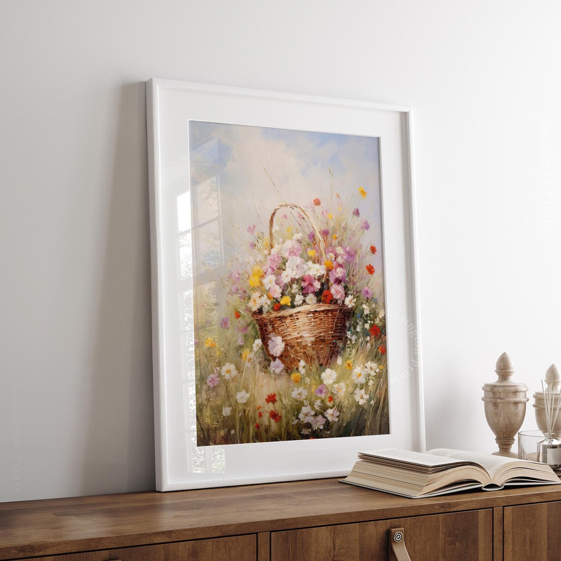 Wildflower Basket Meadow Bouquet Vintage Floral Oil Painting Poster - Image 7