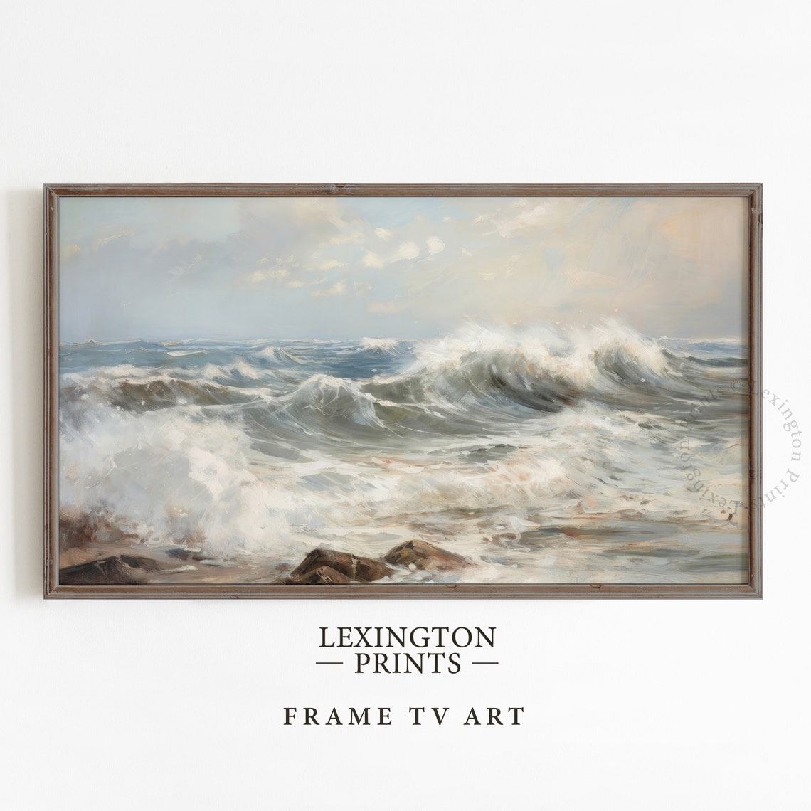 Dark Moody Ocean Waves Tv Art Coastal Tv Art Frame Tv Art Beach Tv Art Ocean Art Coastal Wall Art Vintage Summer Tv Art Moody 689 - Image 5