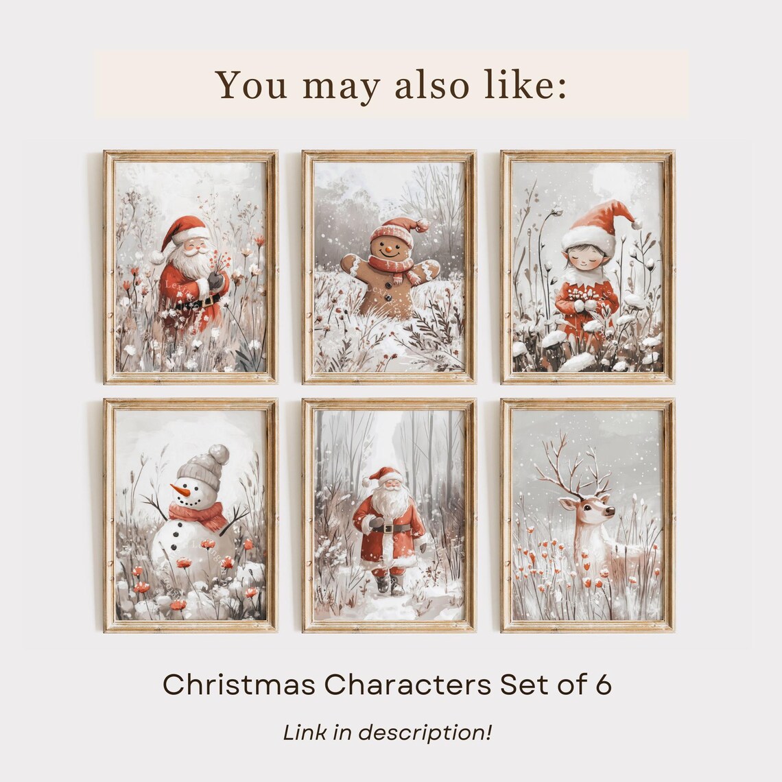 Santa Claus Walking Through Snowy Forest Christmas Vintage Wall Art - Image 2