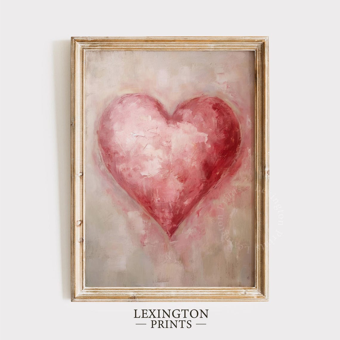 Soft Pink Heart Watercolor Painting Romantic Blush Love Wall Art - Image 8