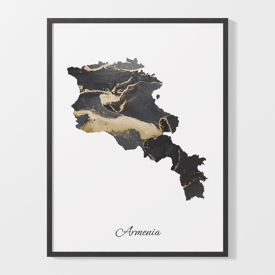 Armenia Map Poster, Elegant Country Travel Art Print