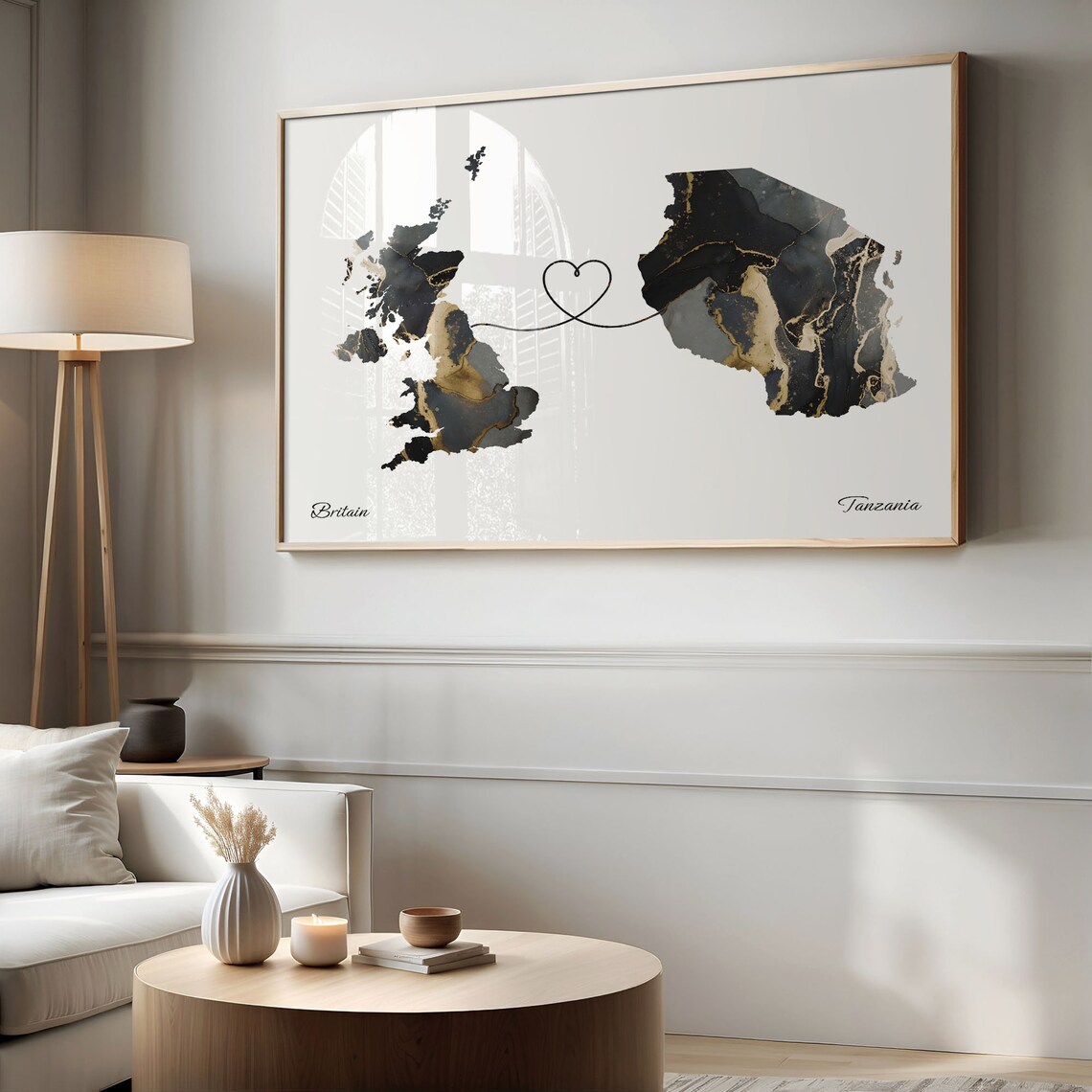 Britain To Tanzania Map Poster, Travel Art Print - Image 2