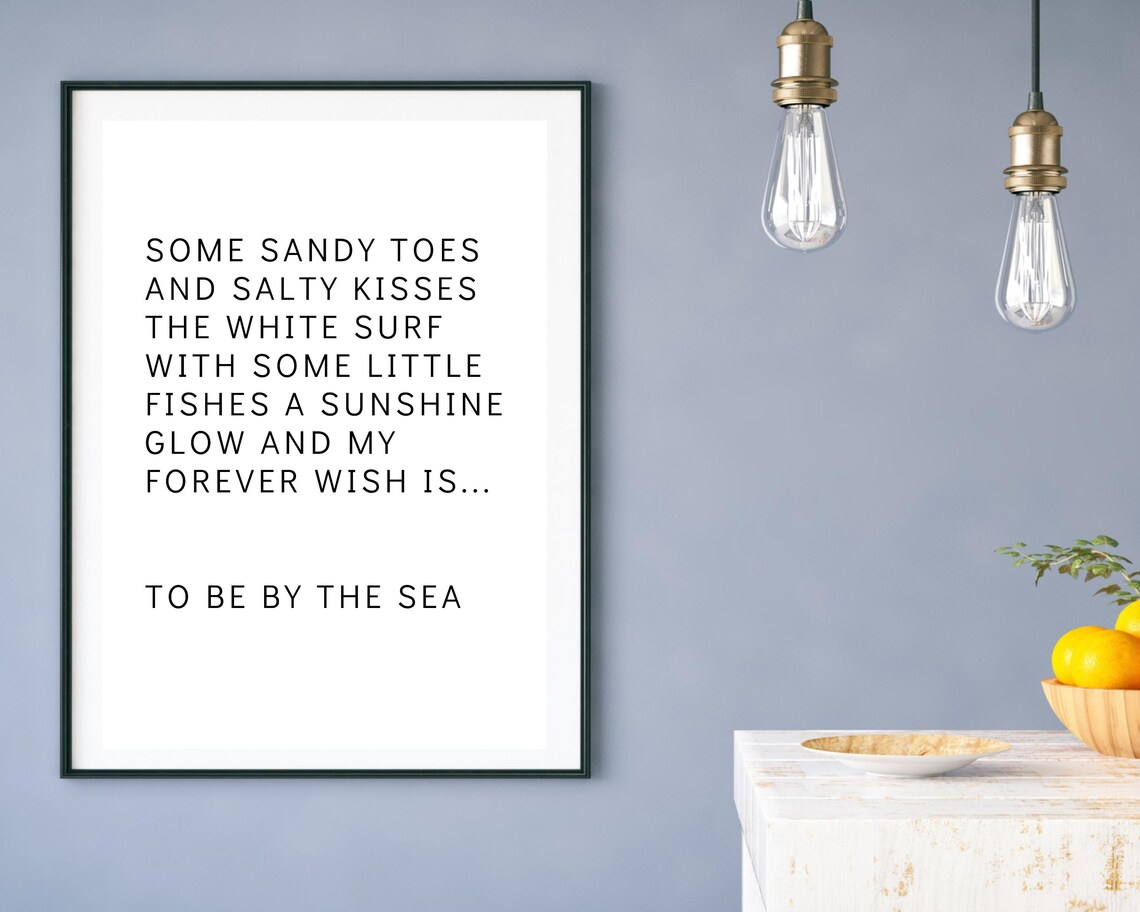 To Be By The Sea Beach Poem Minimalist Black Typography Poster - Image 2