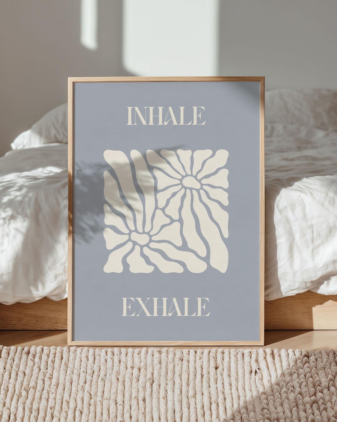 Inhale Exhale Positive Quote Art Print, Zen Decor