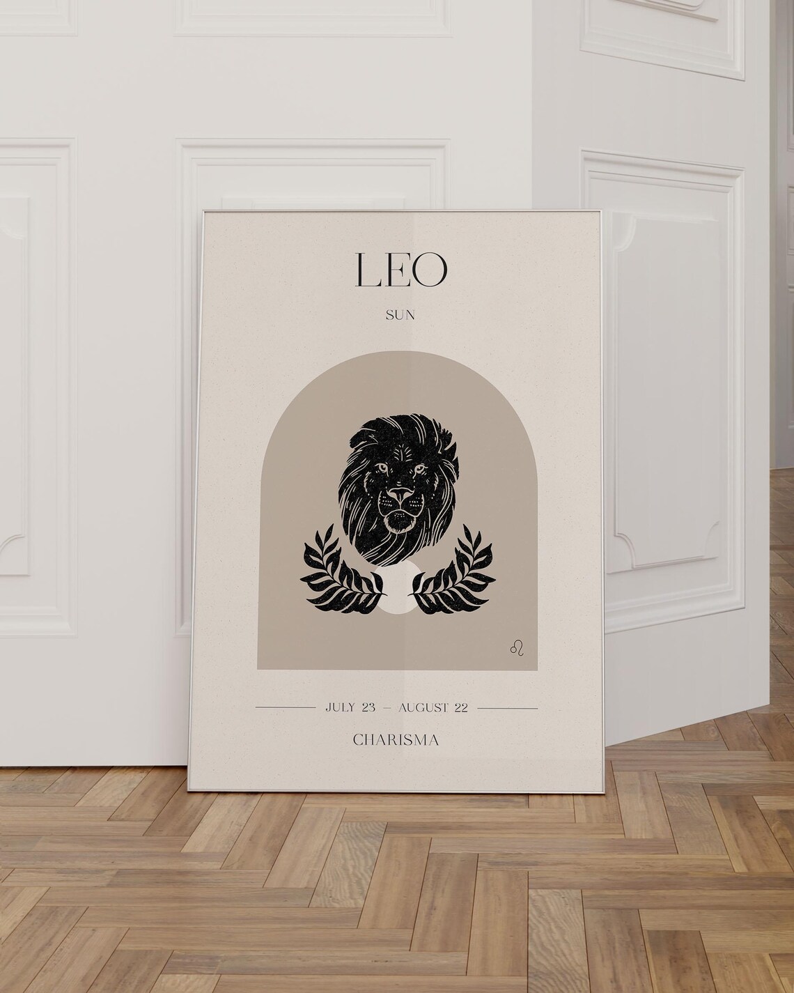 Leo Zodiac Sign Boho Art Print, Astrology Decor