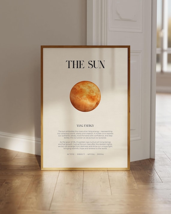 Sun Poster Art Print, Yin Yang Astrology