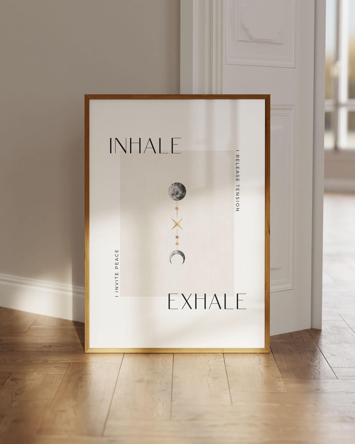 Inhale Exhale Quote Art Print, Spiritual Yoga