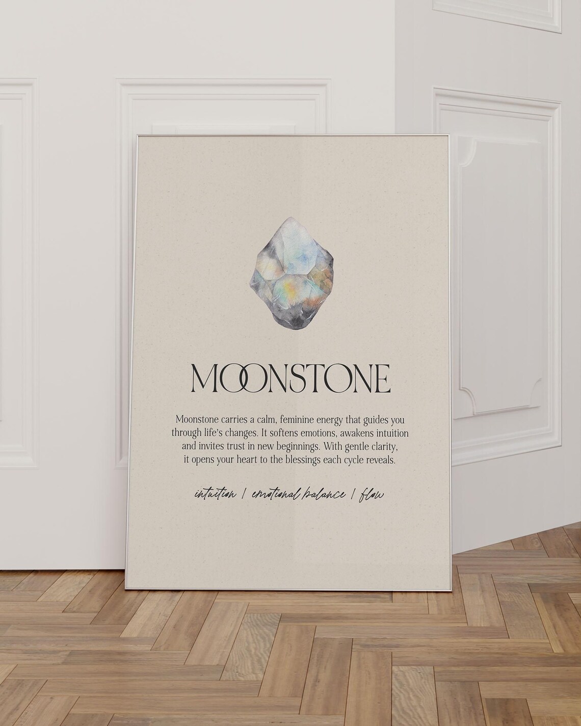 Moonstone Poster, Crystal Stone Healing Gift