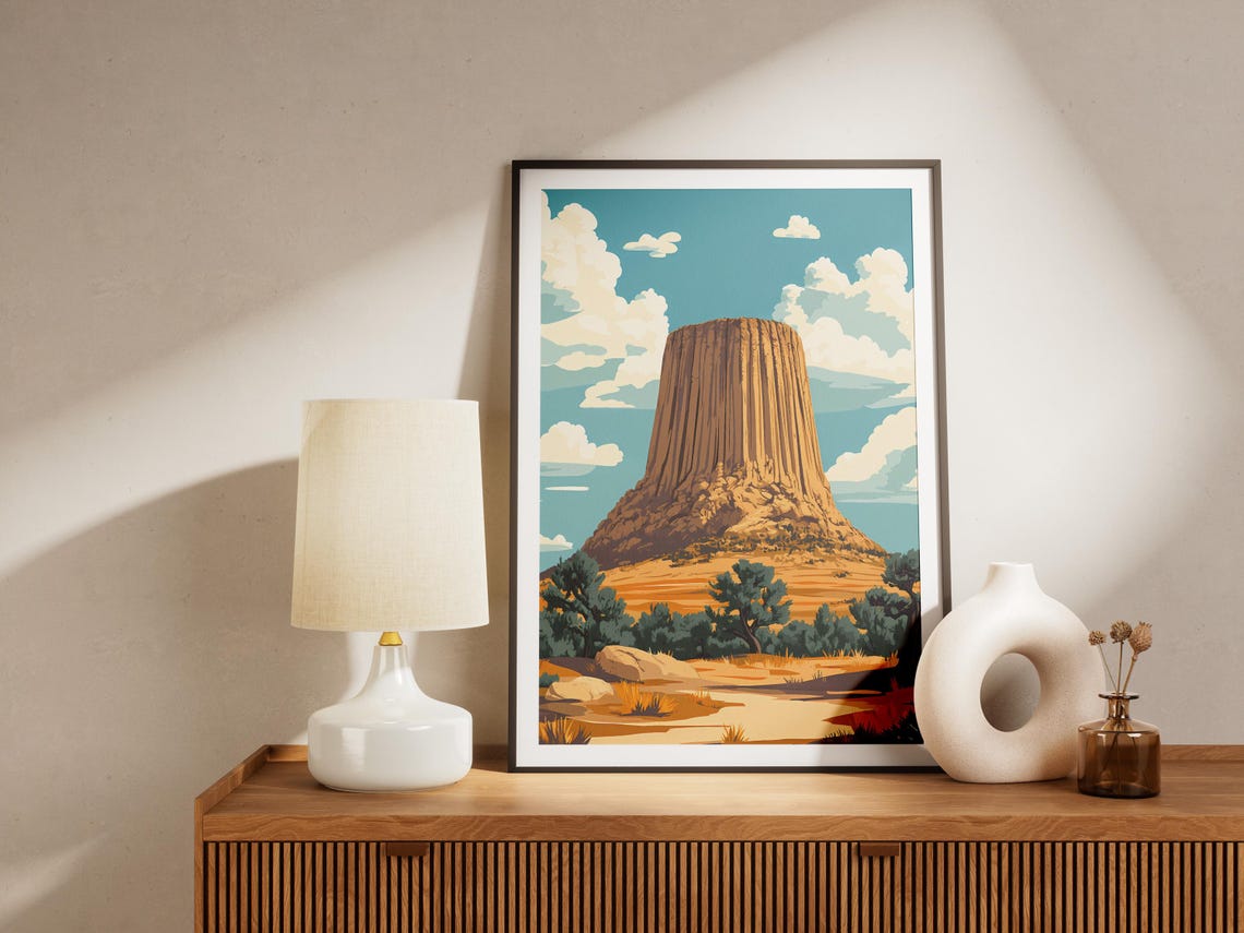 Devils Tower Wyoming National Monument Vintage Travel Poster - Image 4