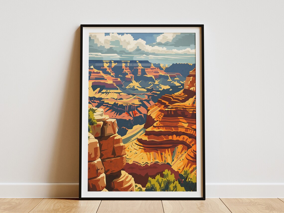 Arizona Grand Canyon Golden Sunset Vista Red Rock Strata Poster