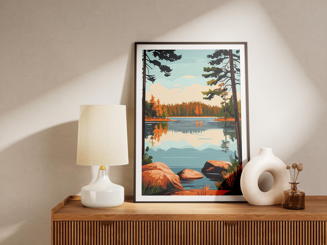 Karelia Lakes Finland Russian Federation Poster Print Scandinavian Lake Nature Wall Art Autumn Landscape Travel Poster Modern Home Decor - Image 5
