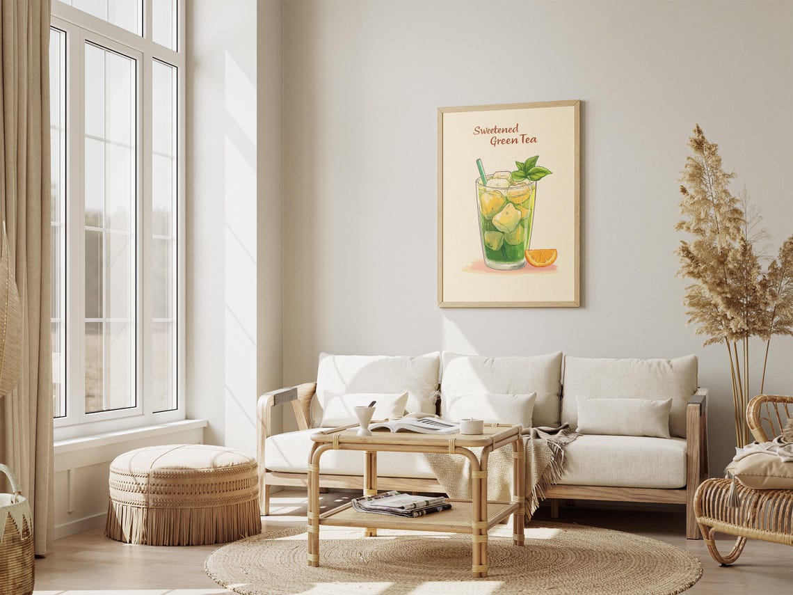 Sweetened Green Tea Iced Mint Lemon Refreshing Summer Drink Poster - Image 4