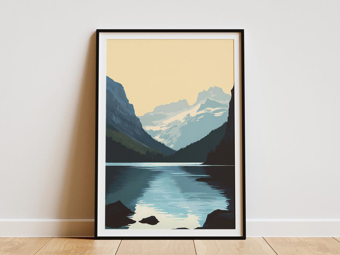 Glarus Thrust Serene Alpine Lake Glacier Peaks Switzerland Poster