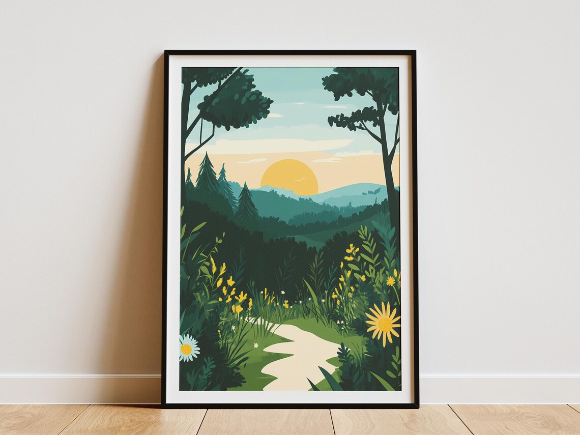 Srebarna Nature Reserve Sunrise Wildflower Forest Path Poster