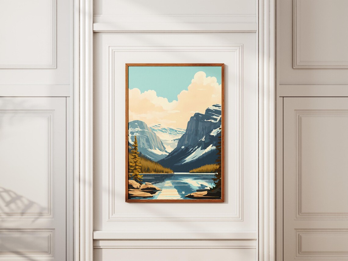 Miguasha National Park Canada Poster Mountain Lake Landscape Art - Image 2
