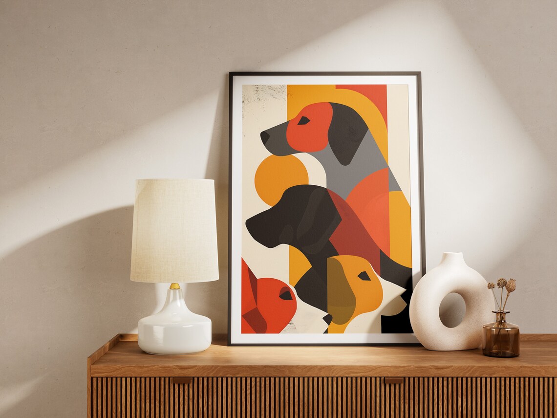 Minimalist Dog Poster, Mid-Century Modern Art Print - Image 2
